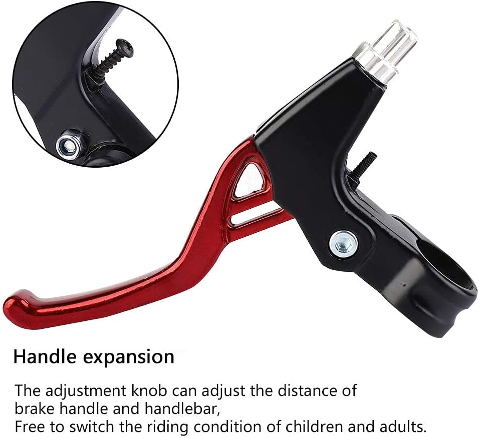 Ejoyous Brake Handle, 1 Pair Aluminium Alloy Brake Lever Handlebar Universal Lightweight Brake Lever 2.2cm for Mountain Cycling Road (Red)