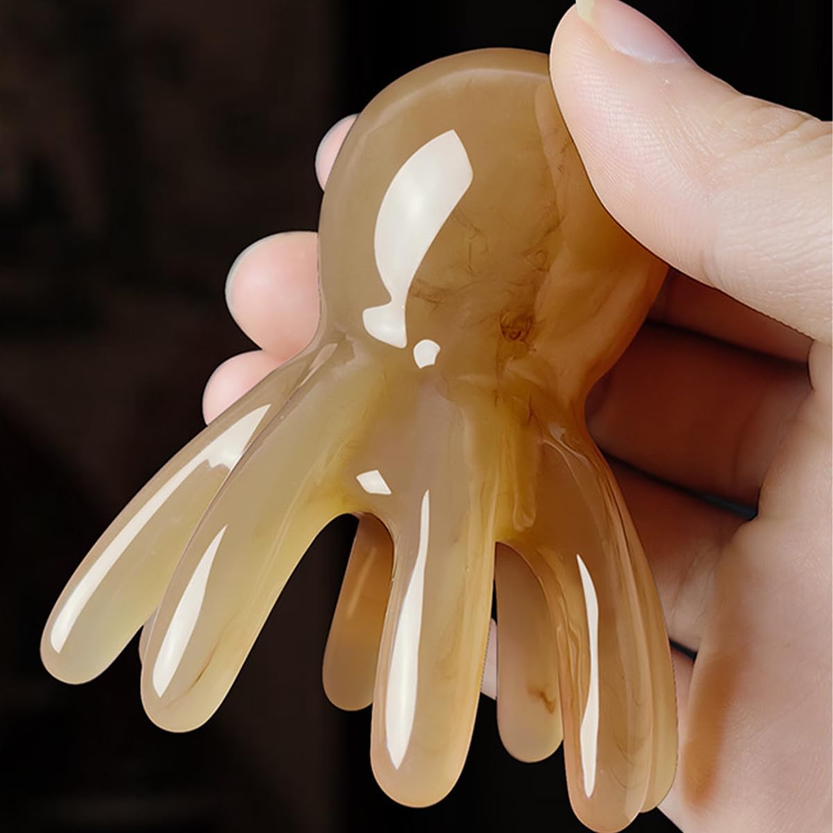 Sarini Peine de Masaje portátil de Ocho Dientes, Herramientas de Masaje de Cabeza, Peine de Masaje para raspar el Cuero cabelludo, Herramientas de Masaje de Cabeza de Mano