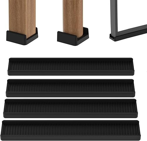 Mbear - Copas giratorias para muebles, almohadillas rectangulares de silicona antideslizantes para muebles, protectores de pisos de maderas, 4
