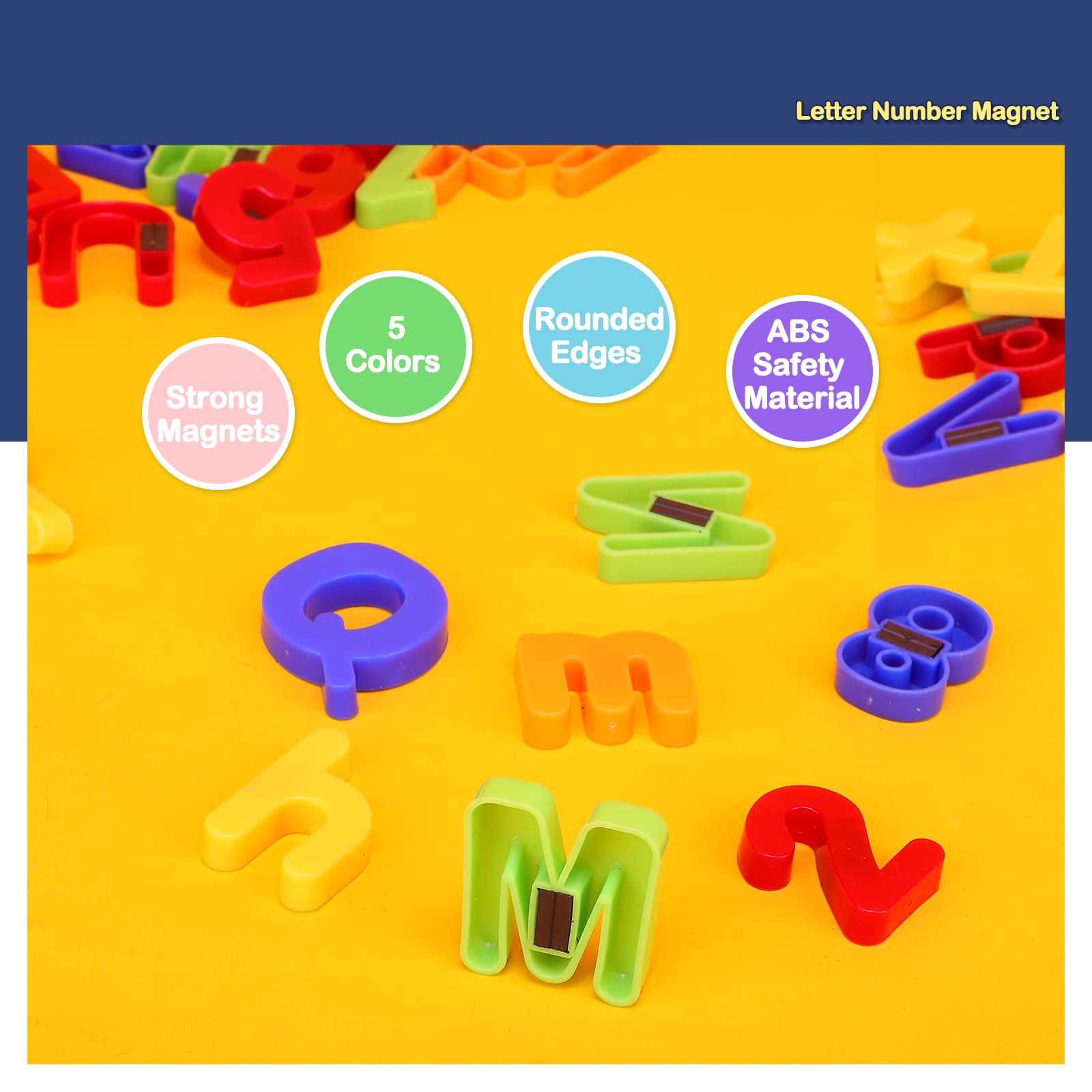 kramow Magnetische Buchstaben und Zahlen set-106pcs, ABC Alphabet Magnete für Kinder,Lernspielzeug für Kinder,Geschenk