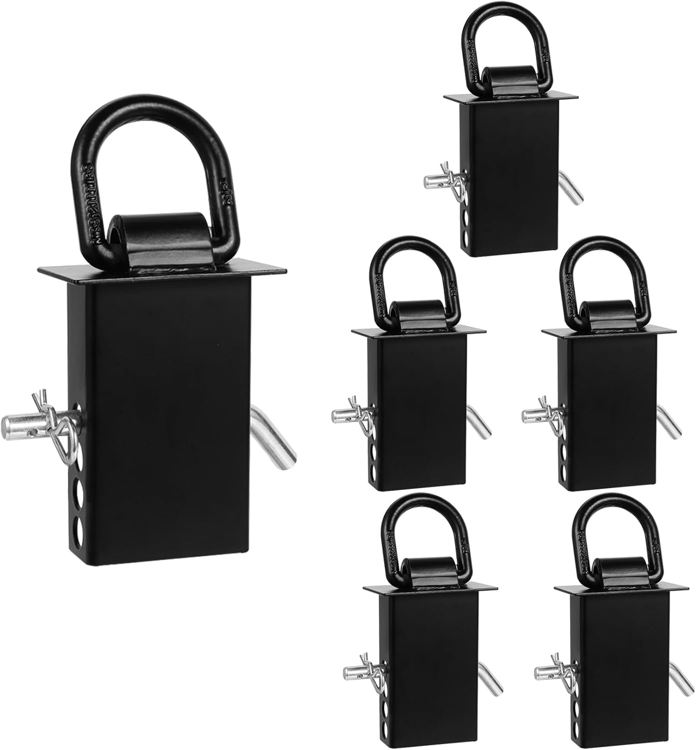 6Pcs Stake Pocket D Rings Trailer Tie Down with Hitch Pin 2” x 4” 12000lbs Heavy Duty