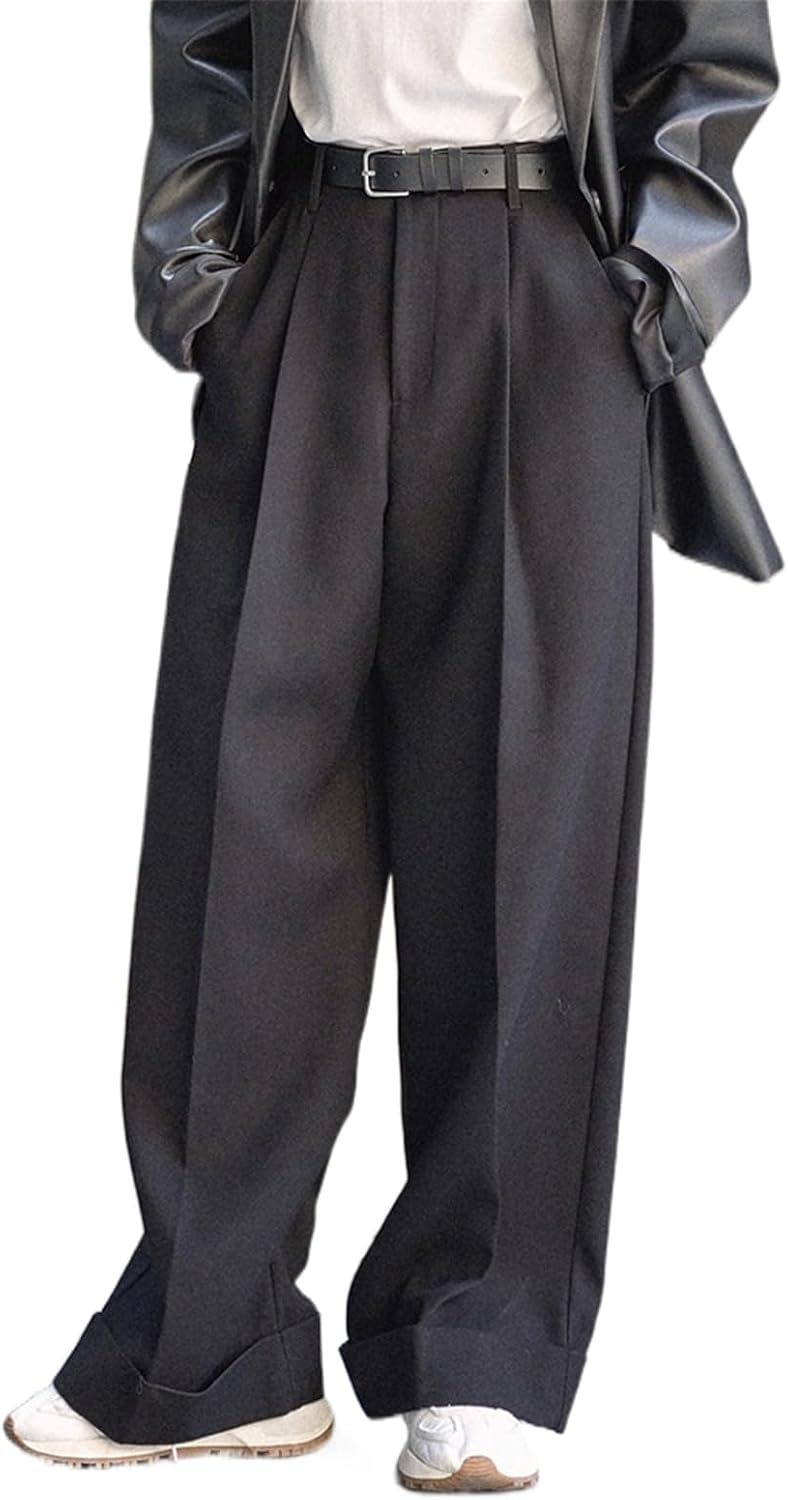Women's Straight-Leg Pants Spring Casual high-Waisted Wide-Leg Dress Trousers