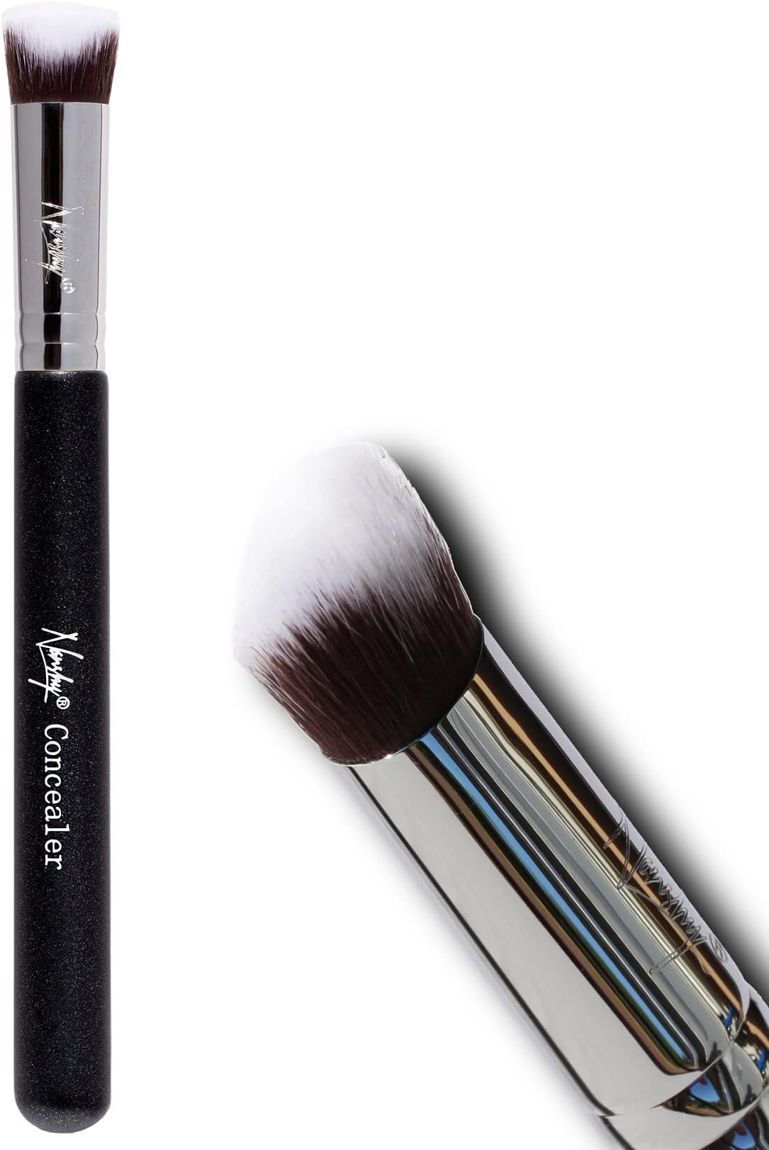 Nanshy Concealer 3d Makeup Brush | Under Eye Precisely Shaped (Onyx Black)