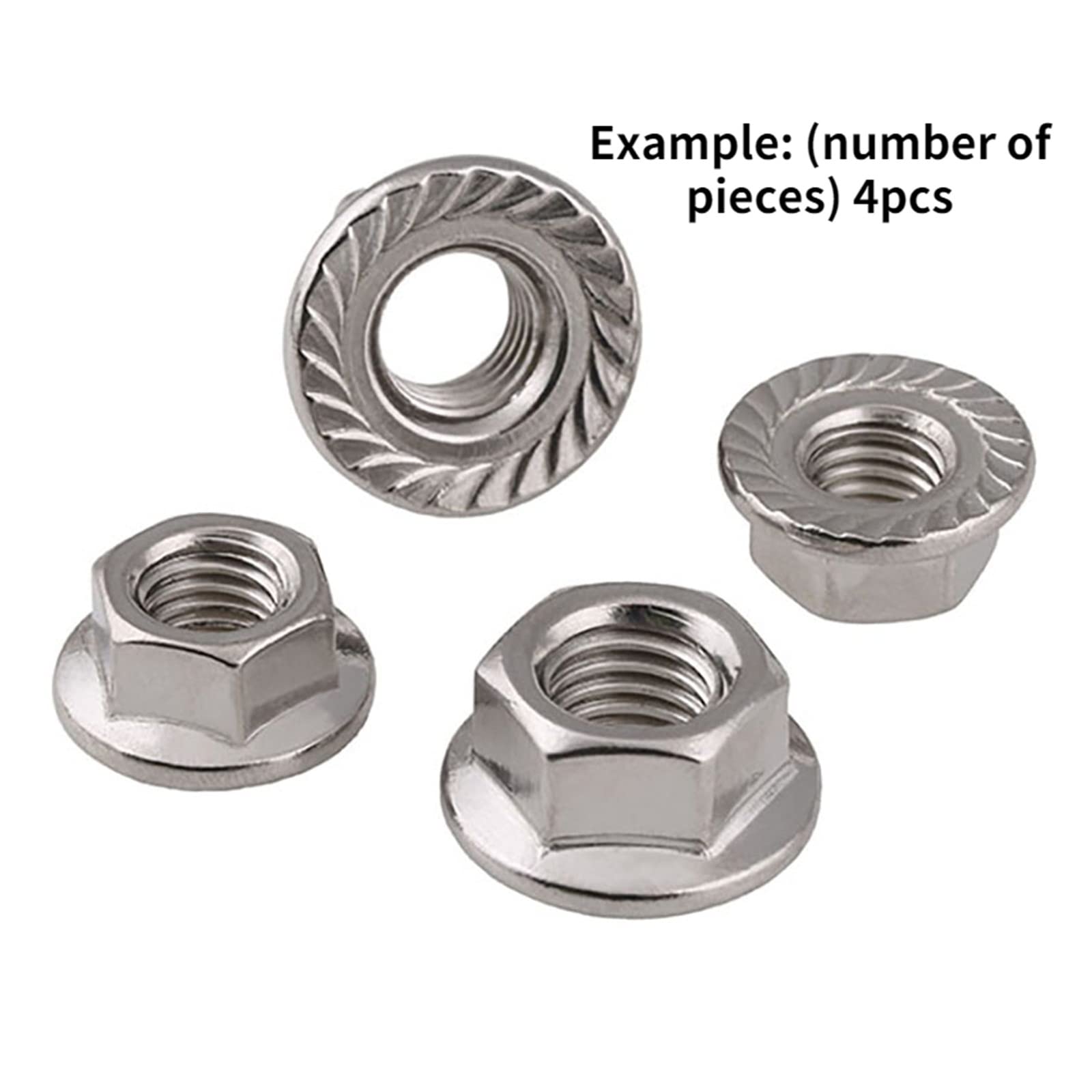 Tuerca de bloqueo hexagonal métrica de acero inoxi Tuercas M5 M6 M8 M10 M12 Tuercas hexagonales de acero inoxidable 304 con rosca inversa hexagonal dentada (color: 5 piezas, tamaño: M12)(One Size,M12)