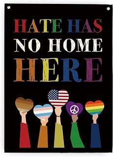 Hate Has No Home Here Sign - Canvas Wall Art for an Inclusive Space. Show Your Support for Disability Awareness, Indigenous Communities & Social Justice.(Unframed,08x12inch(20x30cm))