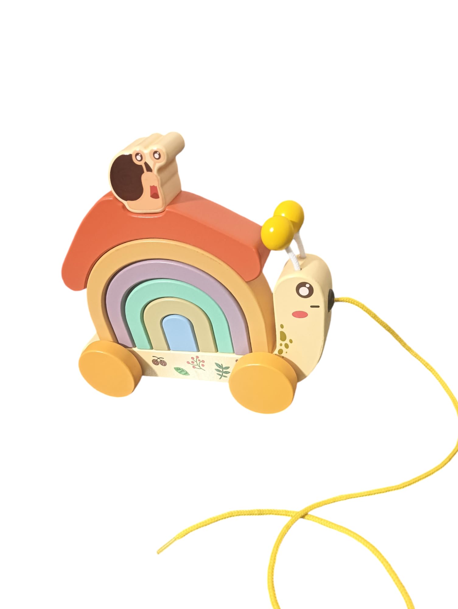 Wooden Pull-Along Rainbow Toy, Multi-Coloured