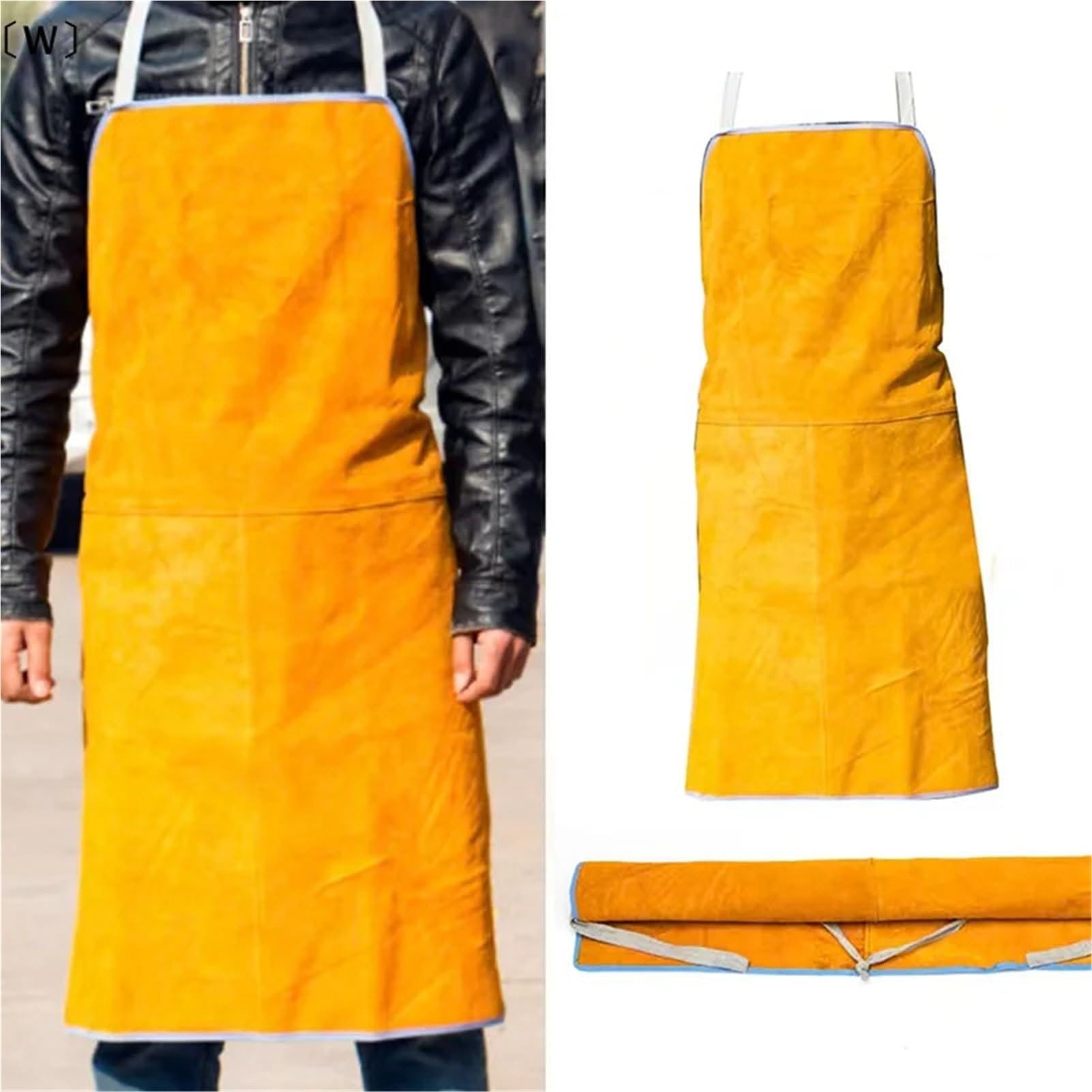 Tablier en cuir 1 pièce, tablier de soudage en cuir, tablier de protection de forgeron résistant à la chaleur avec poches