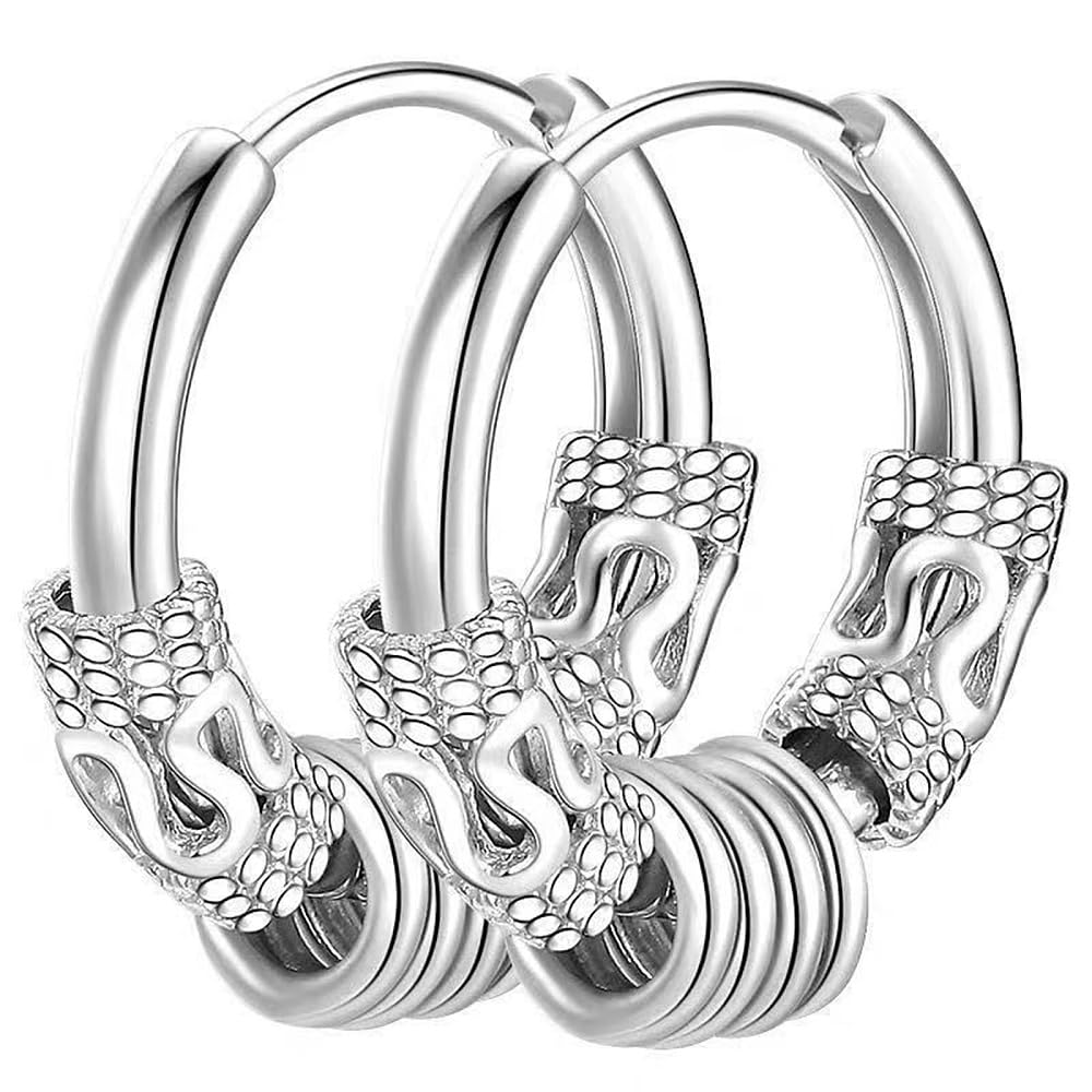 ‘The Alpha Code’ Collection No-Tarnish No-Rusting '' 20mm Hoop Earrings for Men And Boys | Macho Look Stainless Steel Hoops | Trendy Minimal Punk Men’s Jewelry (ER2994) 1 Pair-image-29