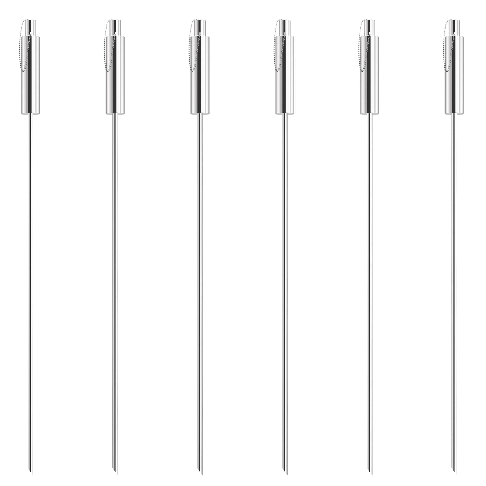 Aufun 18x Gartenfackeln aus Edelstahl für Draußen Öl 330 ml mit Dochte | Kindersicherer Verschluss, 115 cm Hoch, Rostfrei für Balkon und Terrasse Outdoor
