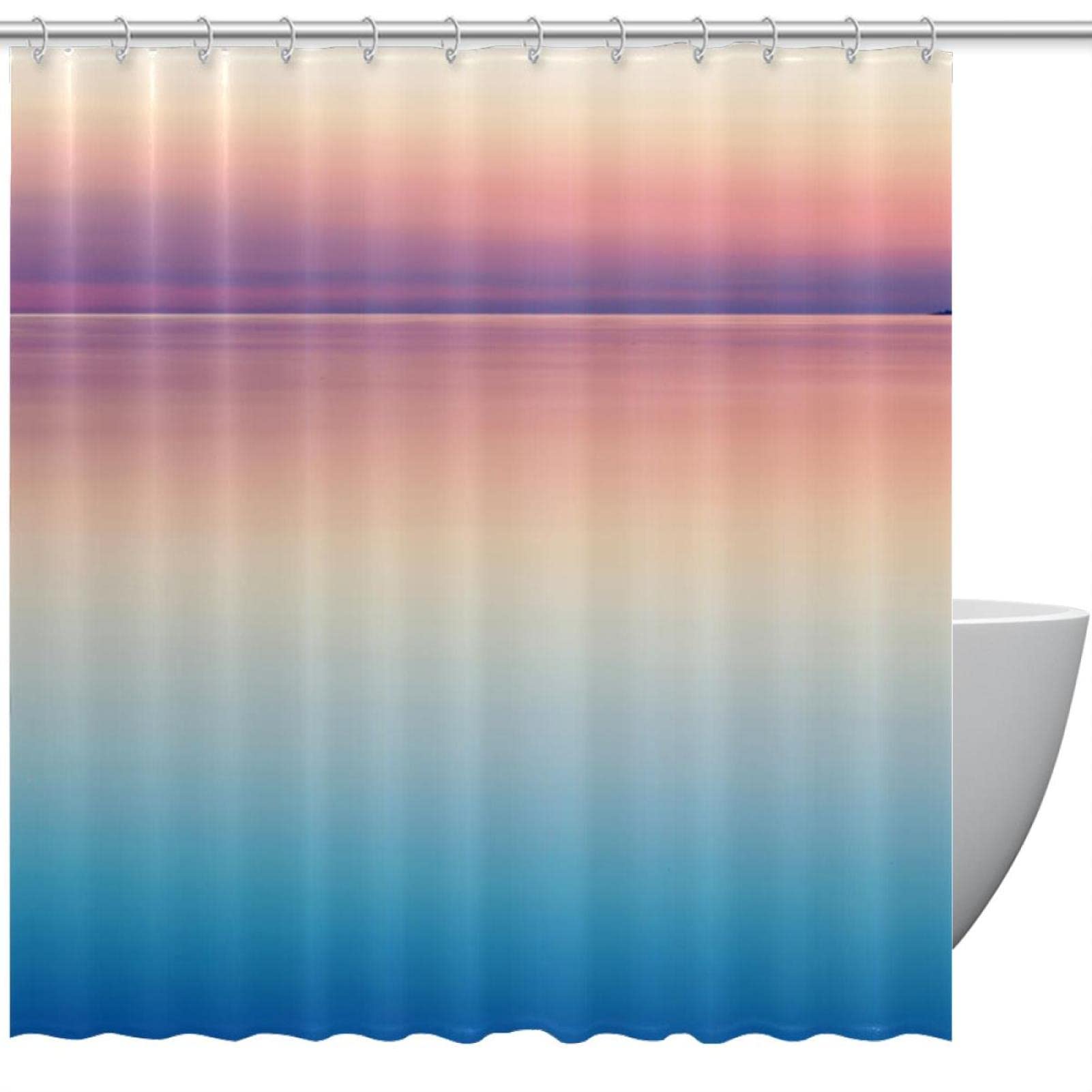 Rideau de douche mer coloré 183x183 cm étanche pour votre salle de bain rustique