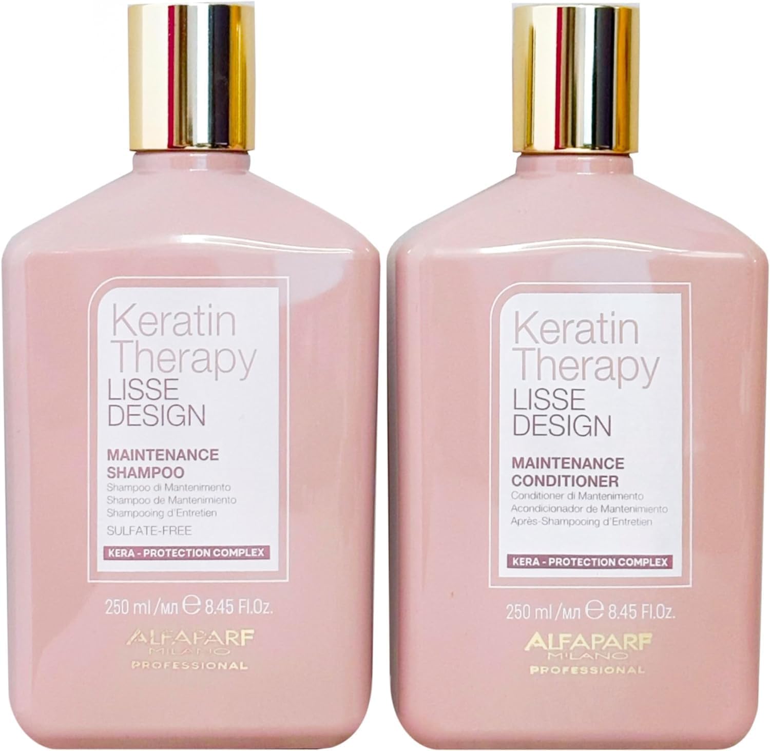 Alfaparf lisse Motif Keratin Therapy kit de maintenance – Shampooing + revitalisant 2 x 250 ml