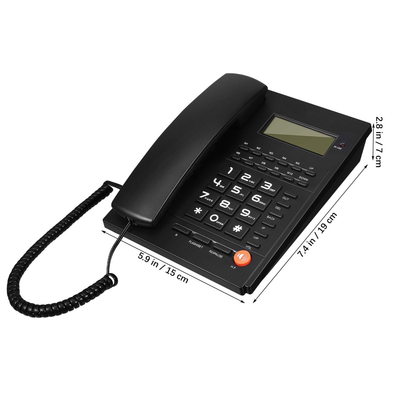 NUOBESTY Telefono Corded con Display Chiamante per Ufficio e Casa Tasti Comodi e Volume per Anziani e Famiglie Design Chiaro e Facile da Usare