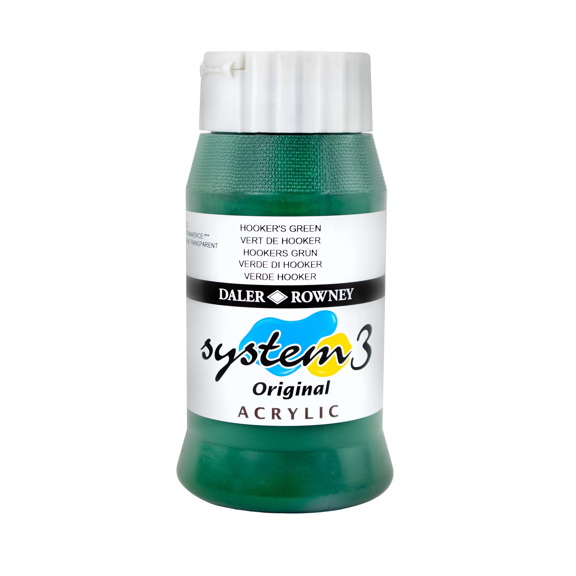 Daler Rowney : System 3 Acrylic Paint : 500ml : Hooker's Green