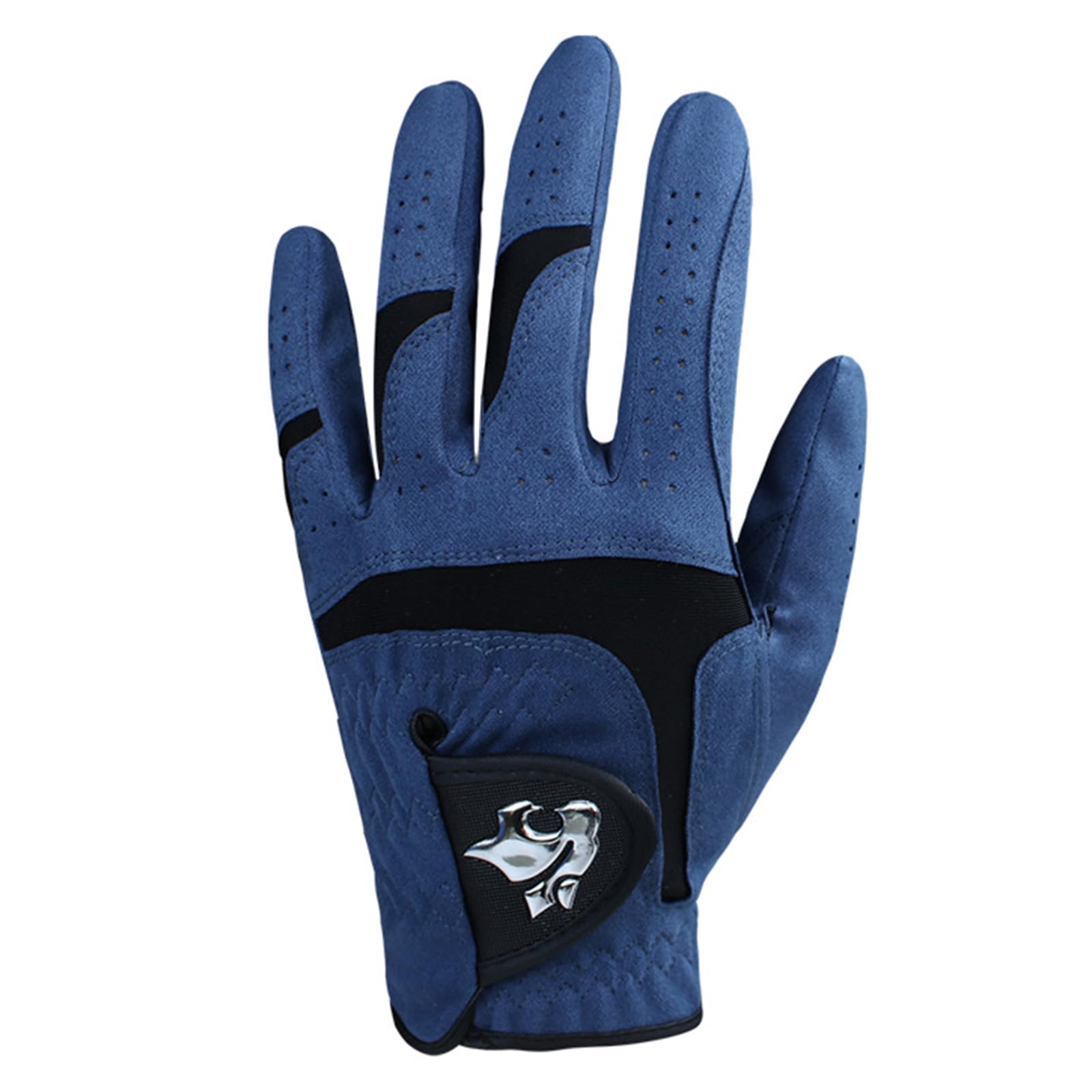 1 Pièces Gants de Golf Hommes Antidérapant Respirant Microfibre Tissu Main Gauche Golfeur Sports de Plein Air Gants avec Velcro,Blue,23(Length18cm)