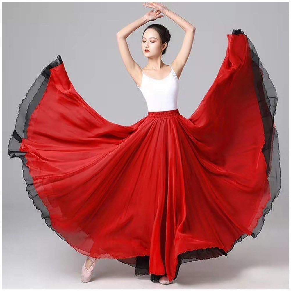 Spódnica do tańca brzucha dla kobiet spódnica taneczna flamenco spódnica do tańca brzucha spódnica do tańca brzucha czerwone spódnice długie koło pełne koło tancerz brzucha