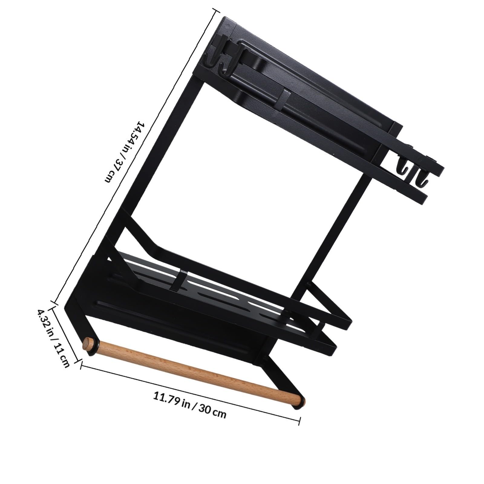 ifundom Scaffale Magnetico Doppio per Frigorifero, Organizer Cucina Nero