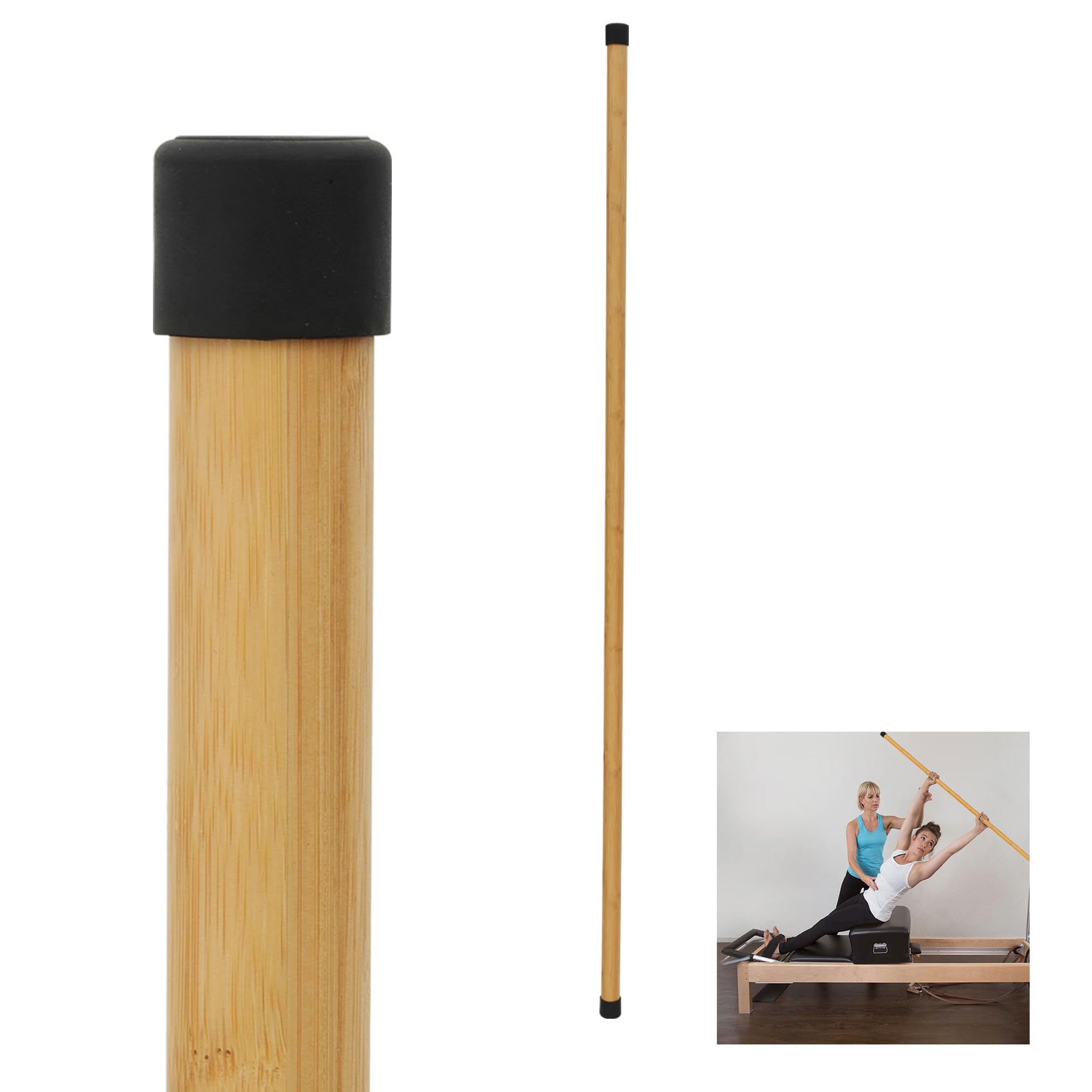 Yoga Stick Natural Bamboo Mobility Posture 4.92ft Stick, Bamboo Stretch ...