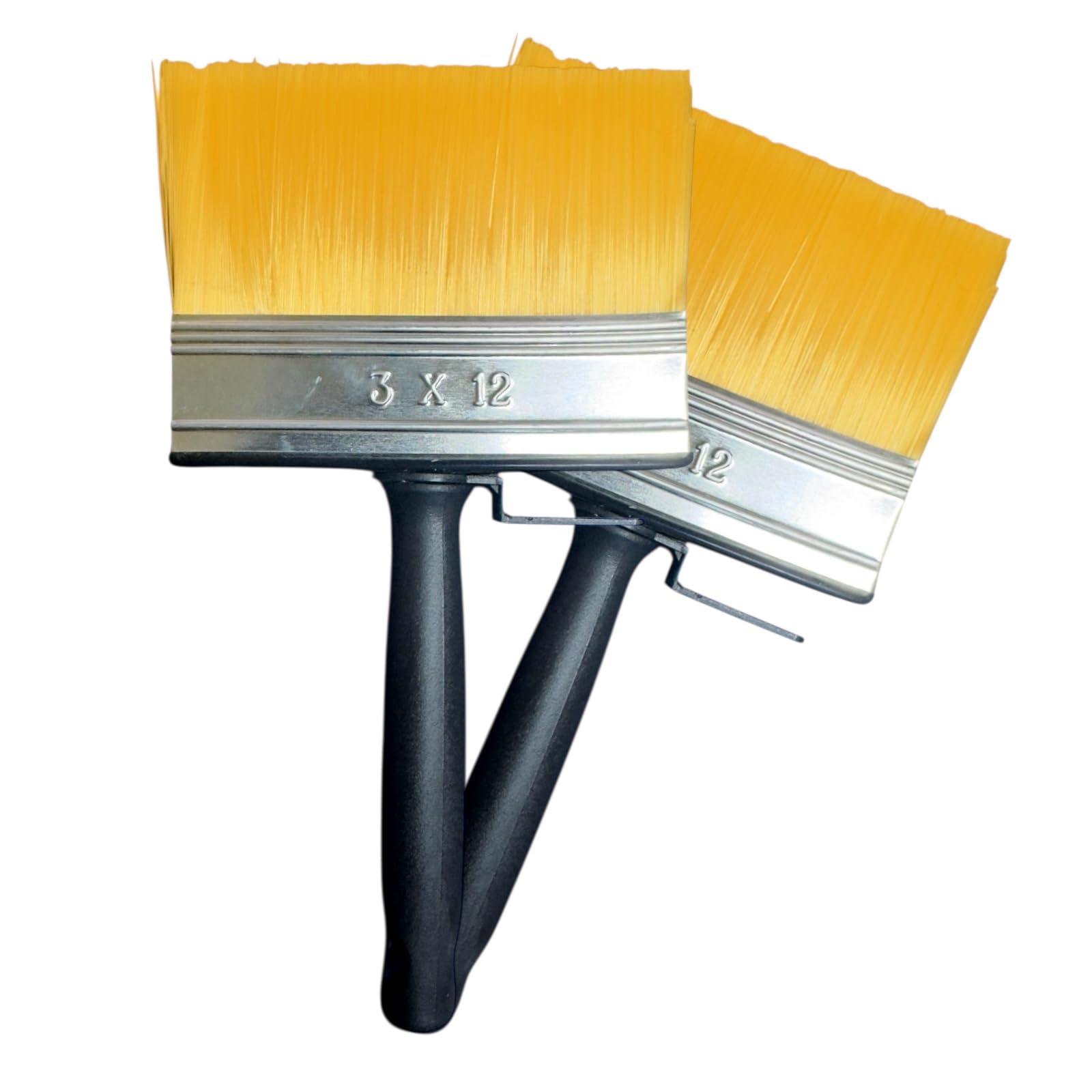Zybux Silver, Black - 2 Pack 120Mm Fence Paint Brush Set – Durable, Wide Bristles For Fast Shed, Decking, Woodcare & Exterior Painting – Multipurpose For Walls, Trim, Doors & Furniture