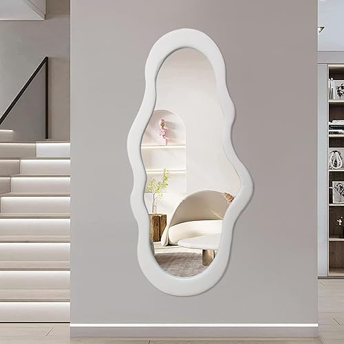 Miniatura 2 de BST FURNH Espejo pequeño de nube único de 44 x 21 pulgadas, espejo de pared de longitud completa, espejo alto de cuerpo completo, espejo de cuerpo