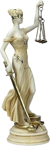 Miniatura 8 de Themis - Escultura griega romana de la diosa de la justicia ciega pintada a mano de 13.8 pulgadas