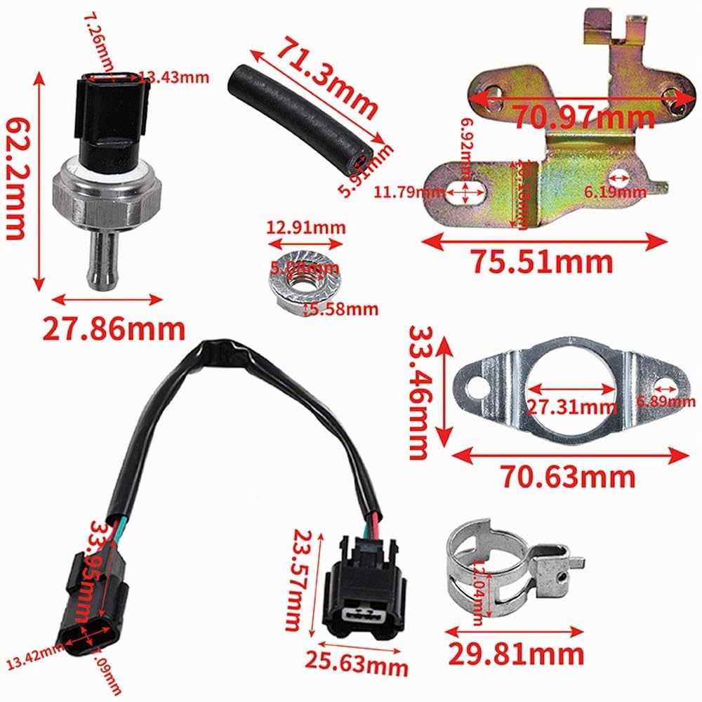 Abgasdrucksensor-Satz 3-polig SHY618W00 Kompatibel mit Mazda CX-5 Diesel 2014–2016 GS GT GX Grand Touring Sport Touring 2.0L 2013