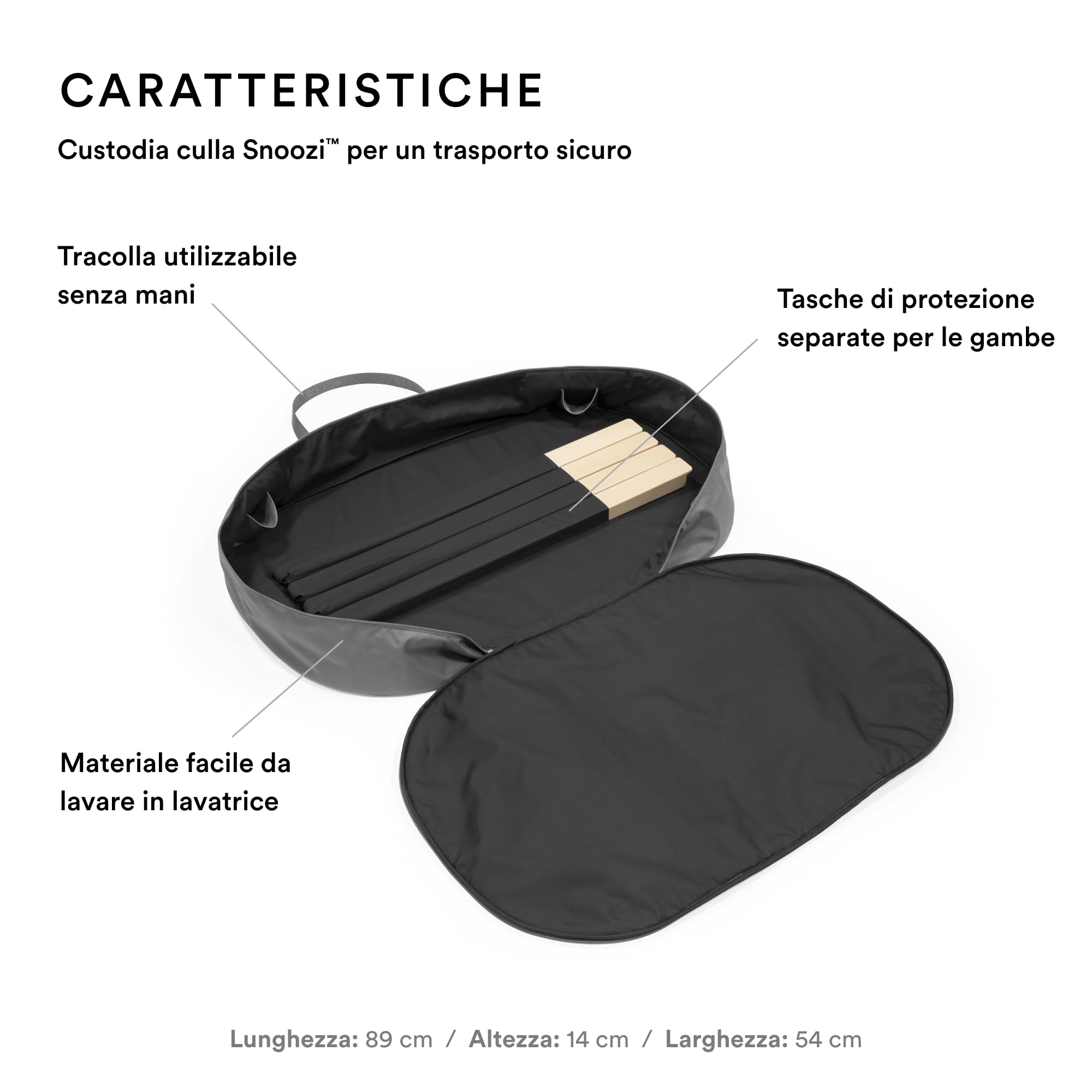 Stokke Custodia Snoozi, dark grey - Custodia culla Snoozi per un trasporto sicuro - 100% poliestere