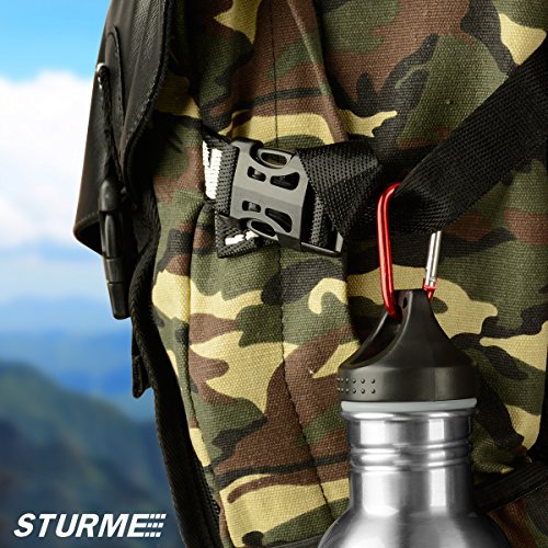 Image of STURME 2 inch Aluminum D Ring Carabiners Clip D Shape Spring Loaded Gate Small Keychain Carabiner Clip Set Outdoor Camping Mini Lock Snap Hooks Spring Link Key Chain Durable Improved 24 PCS