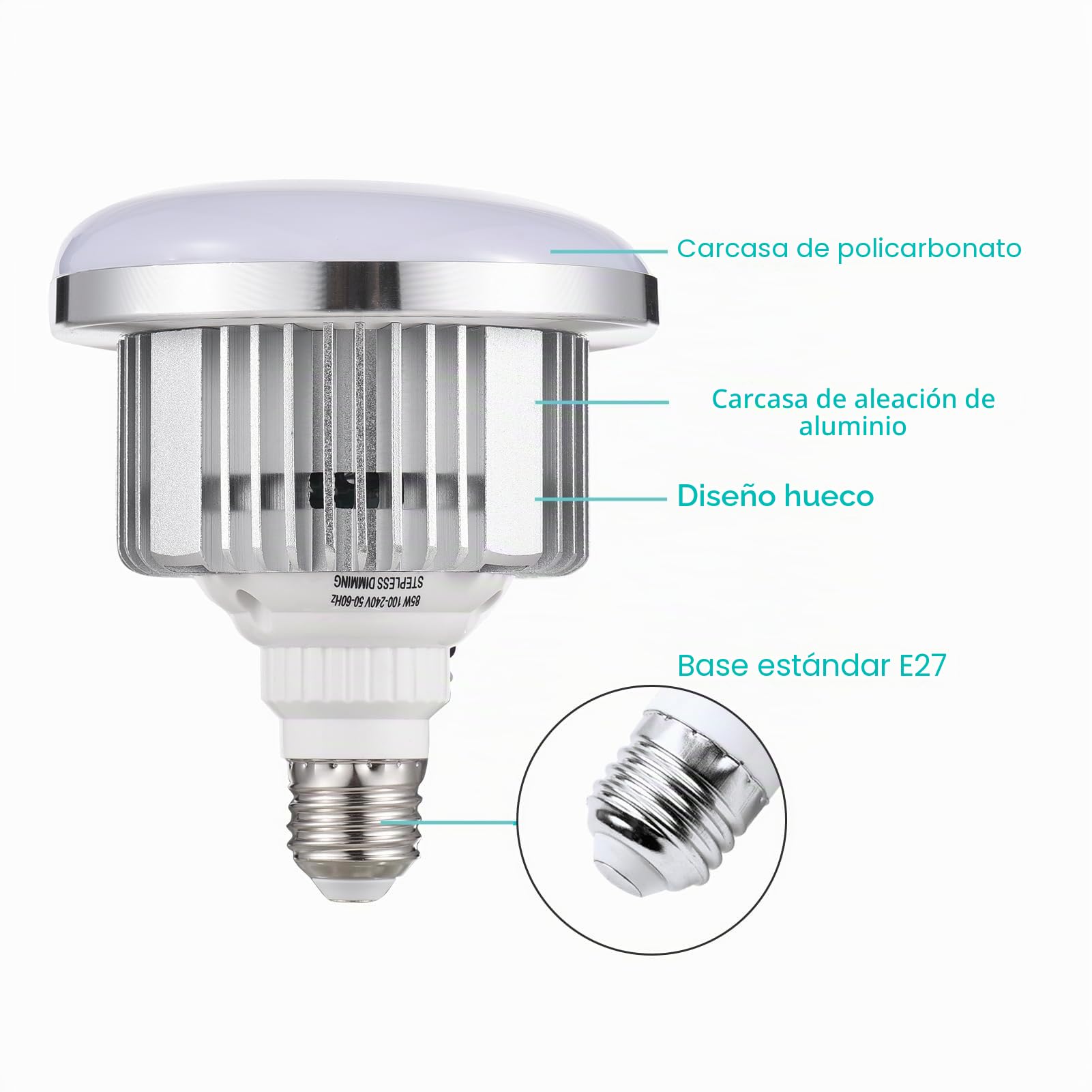 Andoer 2 unidades 85 W Bombilla LED 3200K-5500K Bombilla de Fotografía Bombilla Ahorro de Energía Brillo Ajustable