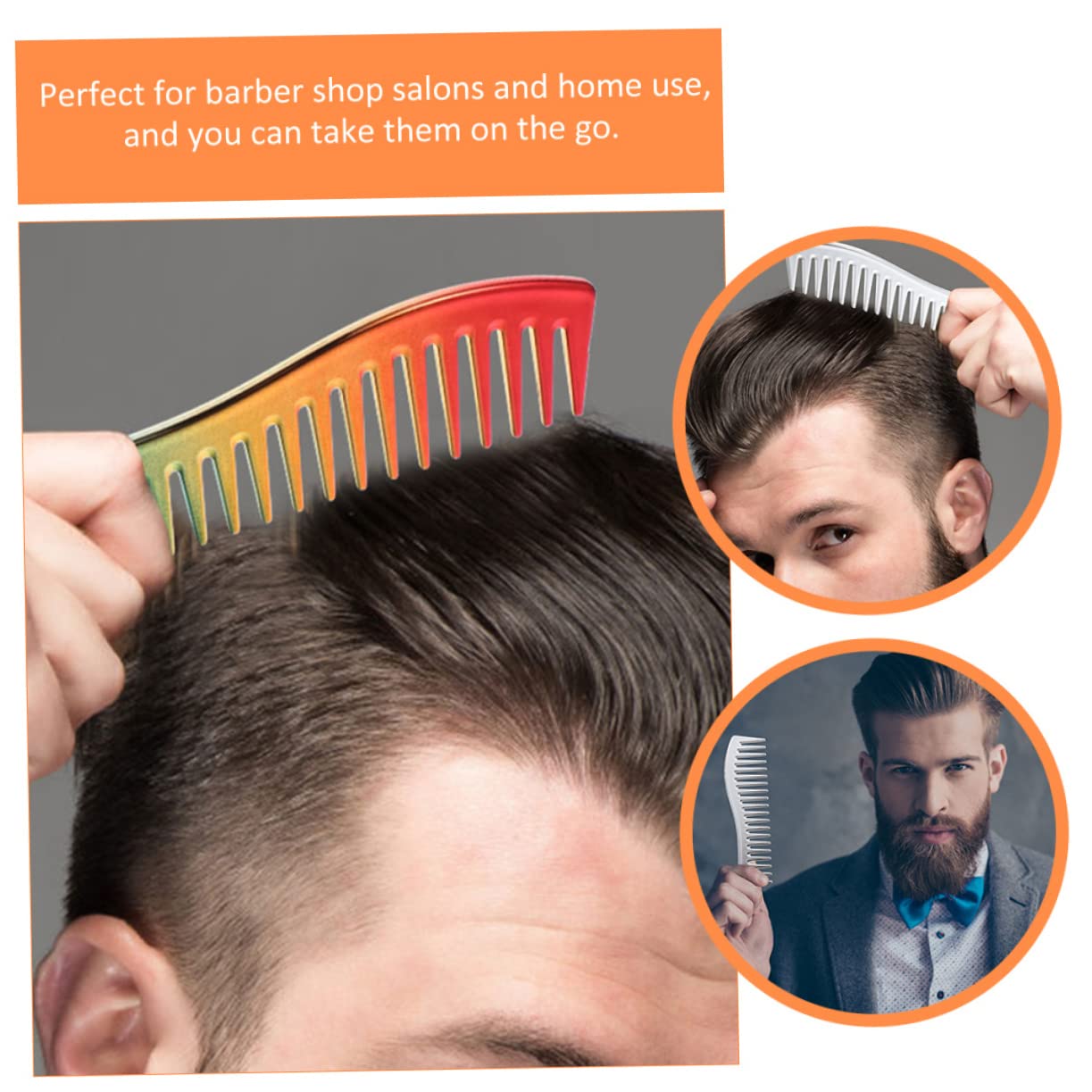 Beaupretty Lot De 4 Peignes À Cheveux Pour Hommes Peignes De Barbier De Taille Compacte Outil De Coiffure Pour Salon De Coiffure À Domicile 2 Pièces X 4
