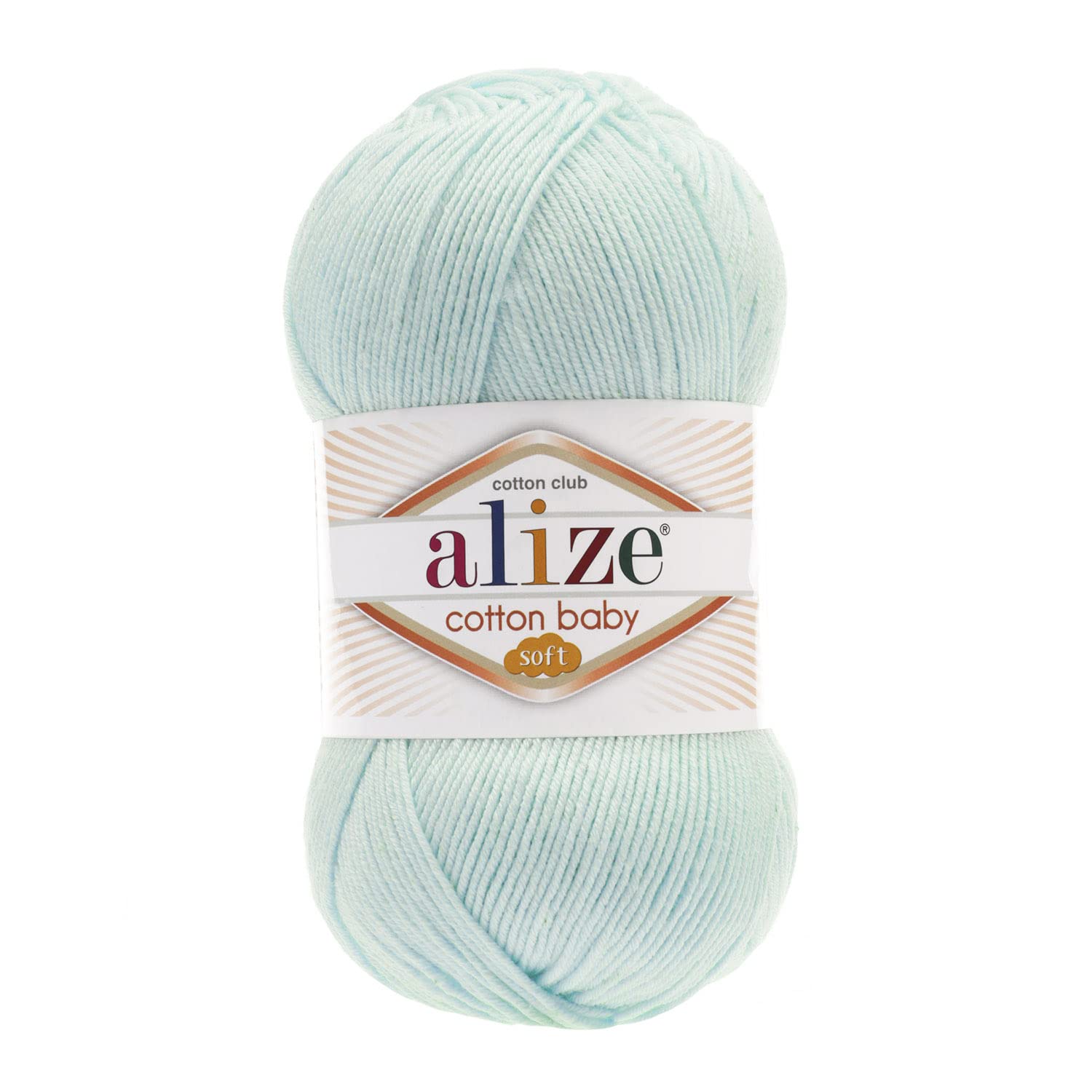 Alize Cotton Baby Soft 50% Acrylic 50% Cotton Yarn Crochet Lot of 4, Each Skein 3.5 oz (100 g) 295 yrds (270 m) (514 ice Blue)