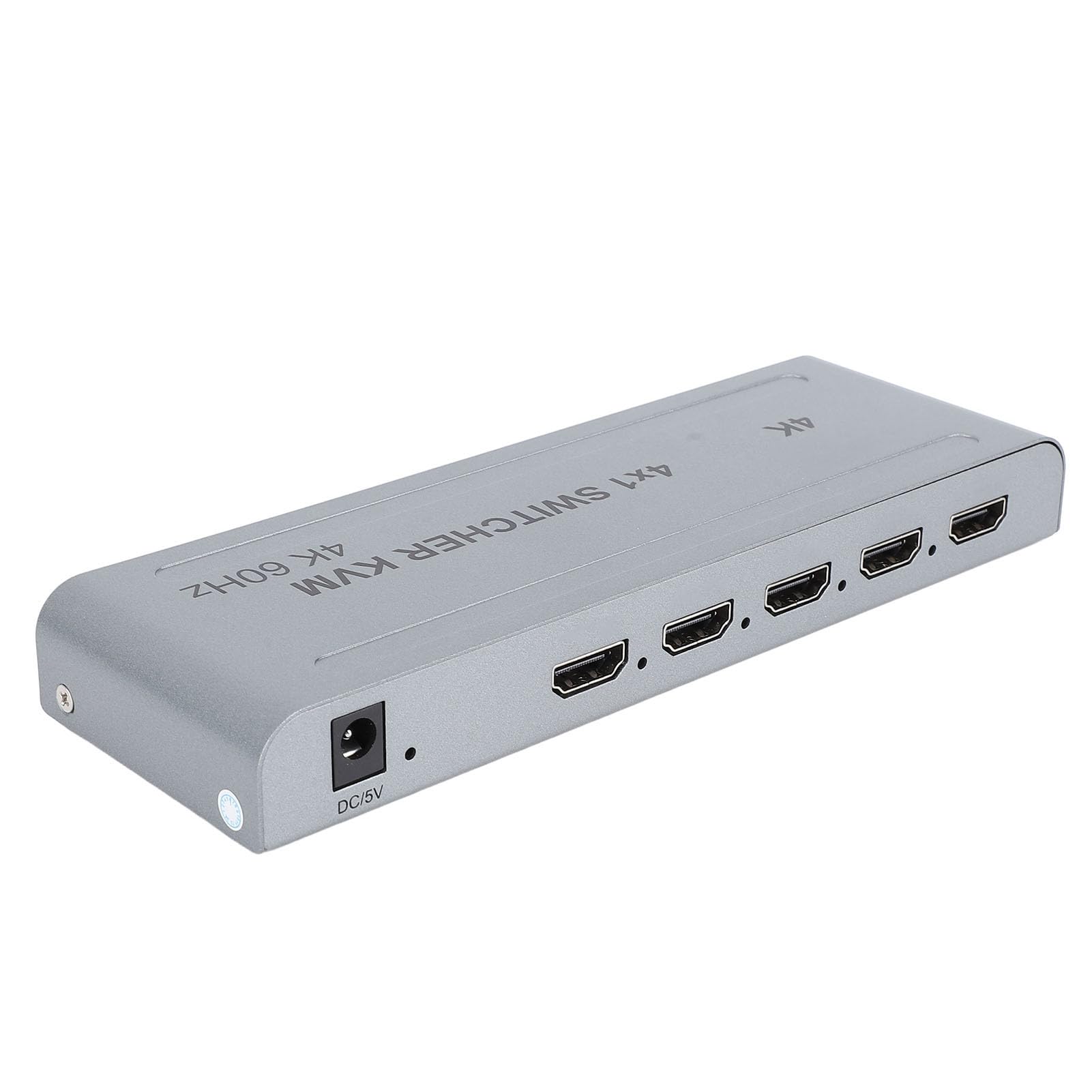 HDMI 4 in 1 Uscita 4K 60 Hz, Splitter HDMI Senza Interruzioni con Telecomando, Selettore Switcher HDMI a 4 Porte, USB 2.0, Supporto per DTS HD, per TrueHD, per DTS, (Spina