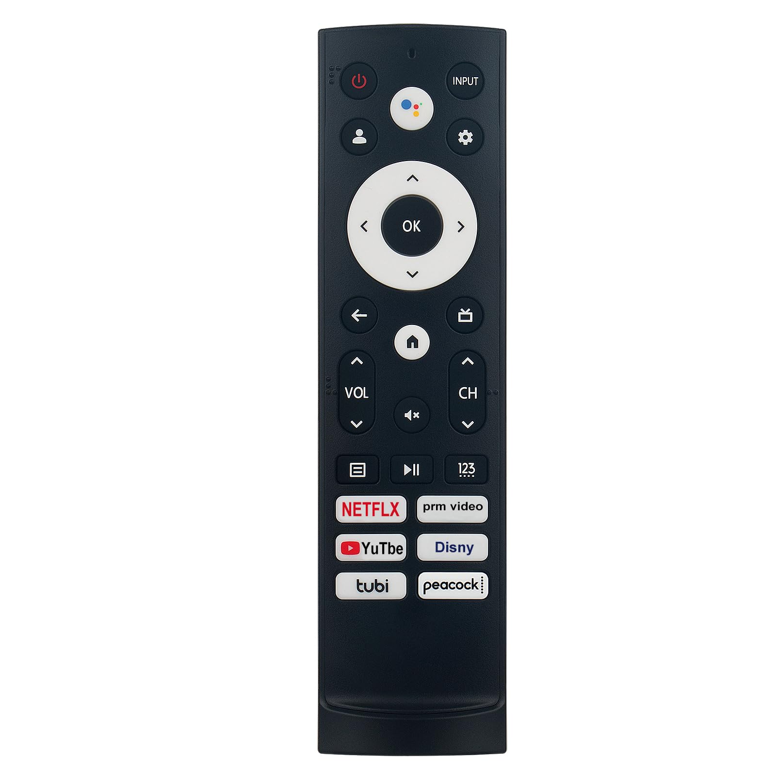 ERF3M90H Replacement Voice Remote fit for Hisense Smart Android TV 55U75H 75U75H 55U8H 65U7H 65U8H 55U7H 65U75H 75U7H 85U7H 75U8H 65A66GUA 65A53FUA