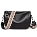 YUHONLNOR Sacs Bandoulière Femme Cuir Sac Banane Femme Cuir veritable Sac bandouliere Femme Noir Sac Femme Poitrine Petit Sac a Main Femmes bandoulieres,Le Noir.