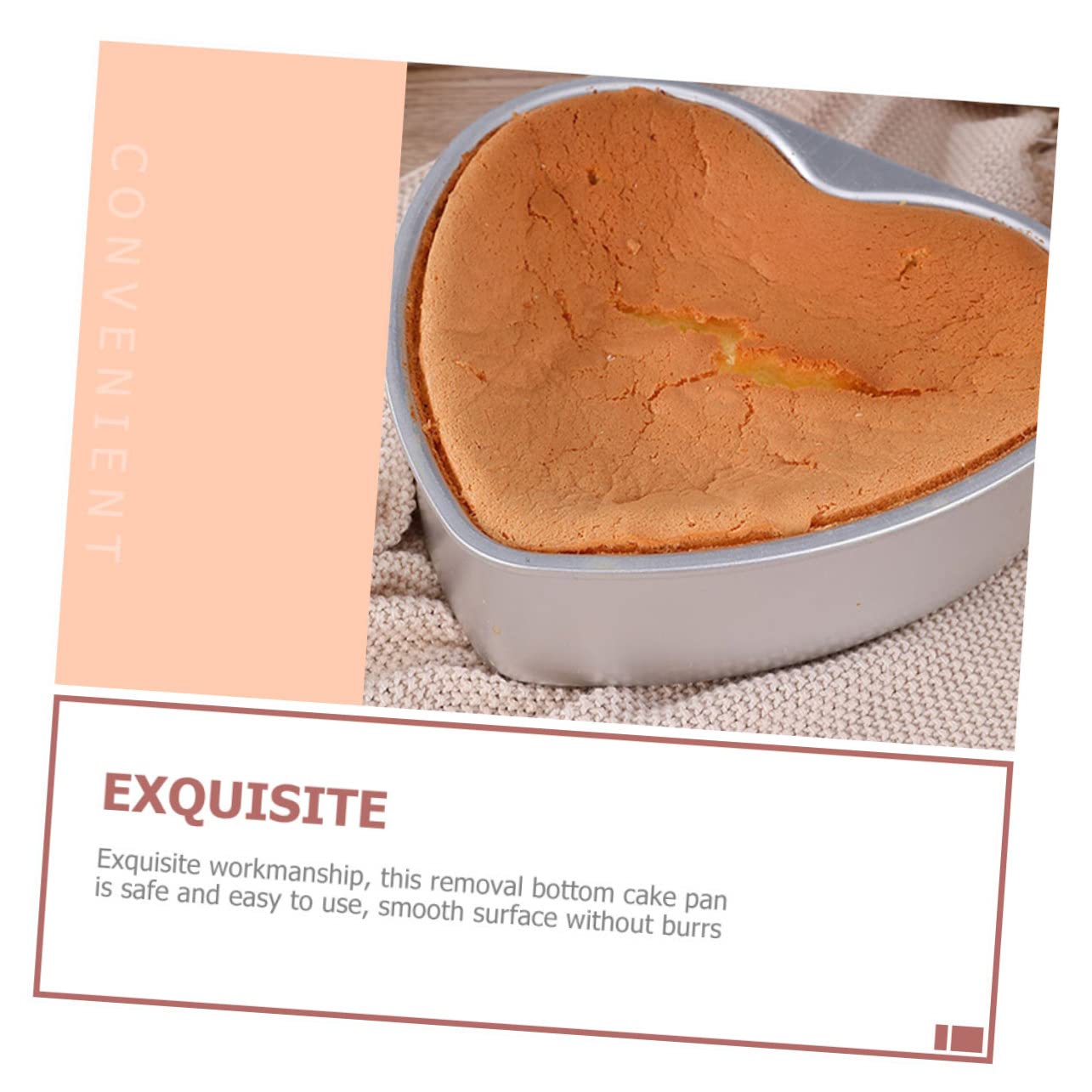 Stampo Torta a Forma di Cuore per Torte, 2 Pezzi, Lega di Alluminio Antiaderente, Facile da Pulire, per Baking