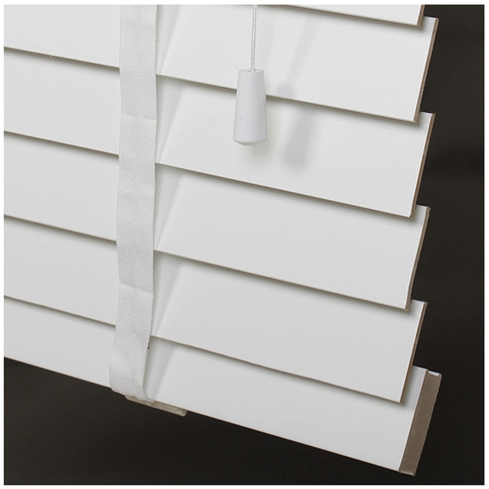 Żaluzje bambusowe, rolety okienne filtrujące światło, rolety weneckie z litego drewna, rolety dzień i noc, żaluzje poziome, białe, szer. x wys. 120 x 160 cm / 47 x 63 cale