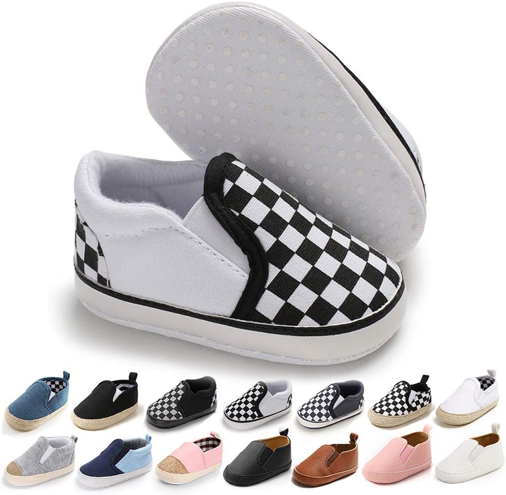 Infant Baby Girls Boys Canvas Shoes Soft Sole Toddler Slip On Newborn Crib Moccasins Casual Sneaker Austin Boy's Flat Lazy Loafers First Walkers Skate Shoe