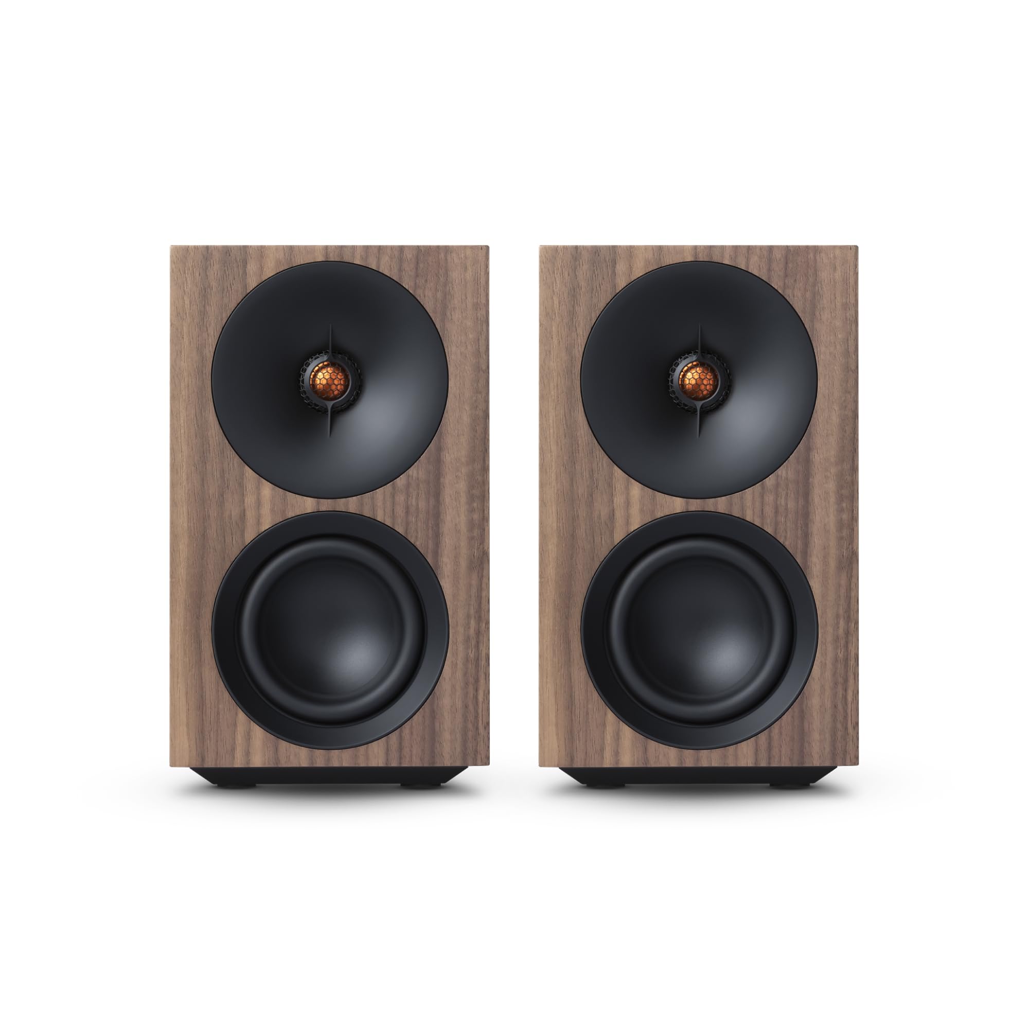 Cambridge Audio L/R S – 100W Compact Active Stereo Speakers with Built-in aptX HD Bluetooth, USB Audio, Aux & Optical Inputs, Subwoofer Output, Remote Control, Room Positioning & DynamEQ – Walnut