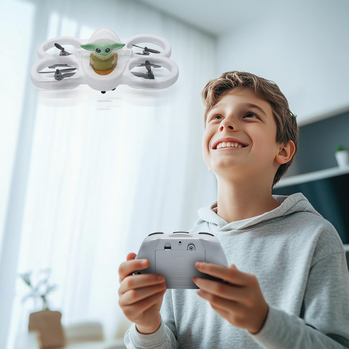 Lexibook, Grogu Hover Pod Radiocommandé, UFO1SWLXB | Véhicule radiocommandé, jouet Star Wars, Blanc/Gris