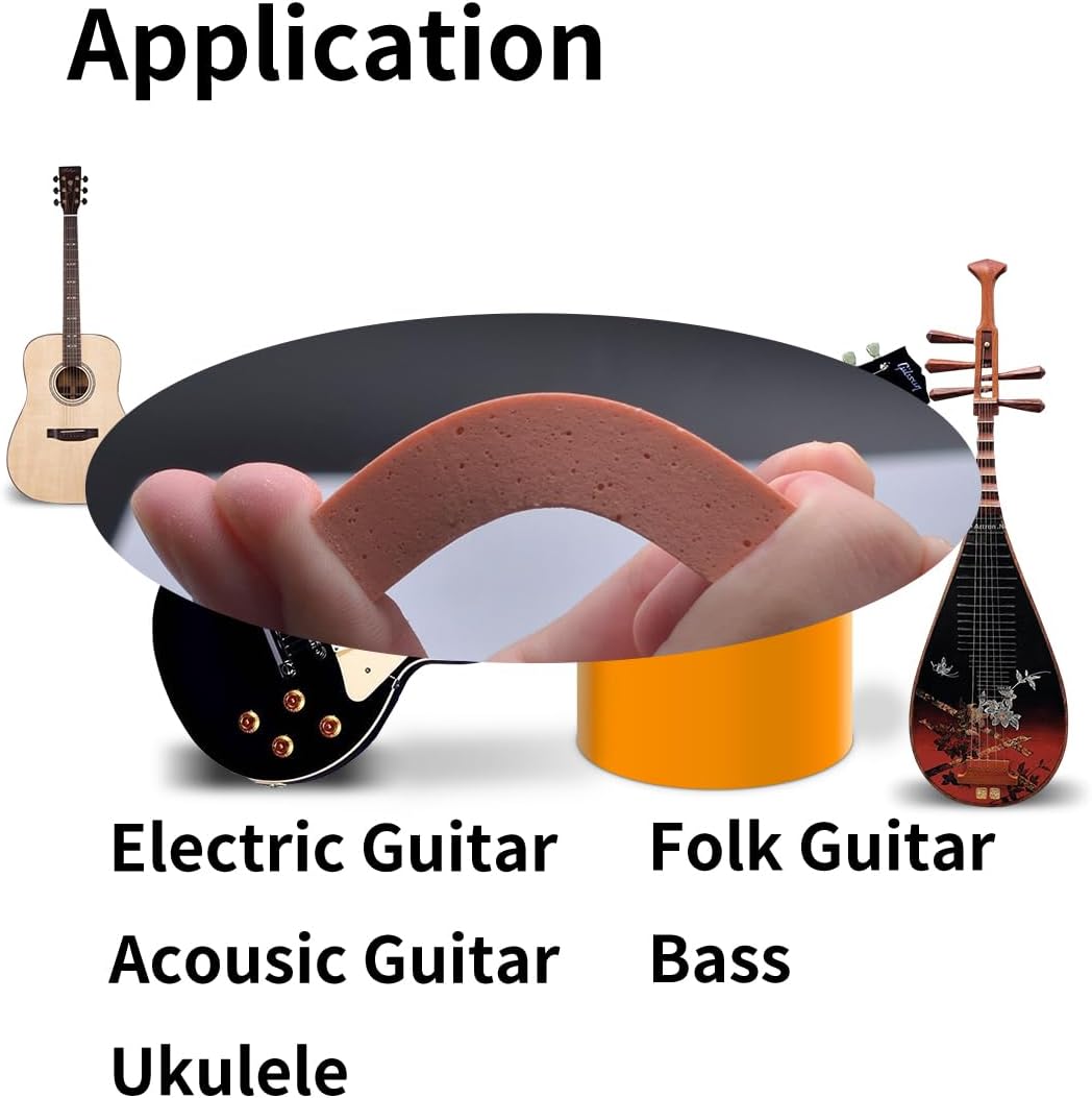 5pcs Fret Erasers Grits, Fret Polishing Cleaner & Masking Tape, Guitar Fret Polishing Abrasive Rubber Blocks Tool, Clean Fret Wire/String/Metal(180& 400& 1000& 1500& 2000 Grit)