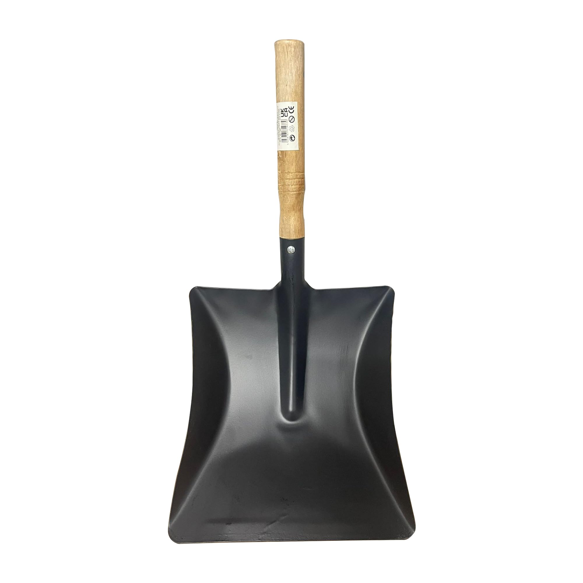 SDMAX Ash Shovel Muddy Hands Large Dustpan, Black Metal Steel Fireplace Coal Ash Shovel with Wooden Handle, Dustpan Or Coal Scoop, Sturdy Ash Dustpan, (2Pcs)