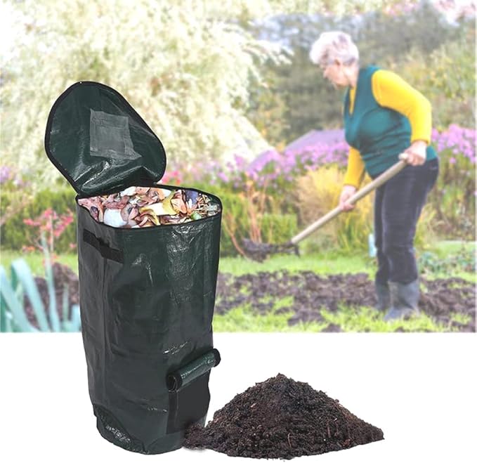Outdoor composting is a sustainable way to reduce waste and create nutrient-rich soil for your garden. By using a reusable garden waste bag with a lid, you can easily collect kitchen scraps, yard waste, and other organic materials to create your own compost pile. The lid helps to keep pests out and reduce odors, while the collapsible design makes it easy to transport and empty the contents when the compost is ready to use.