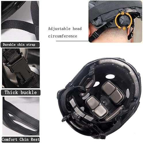 Miniatura 4 de Fast Airsoft Helmet Set, with Military Headset, Telescope Model, NVG Mount, Flashlight, for Outdoor Paintball Hunting Game