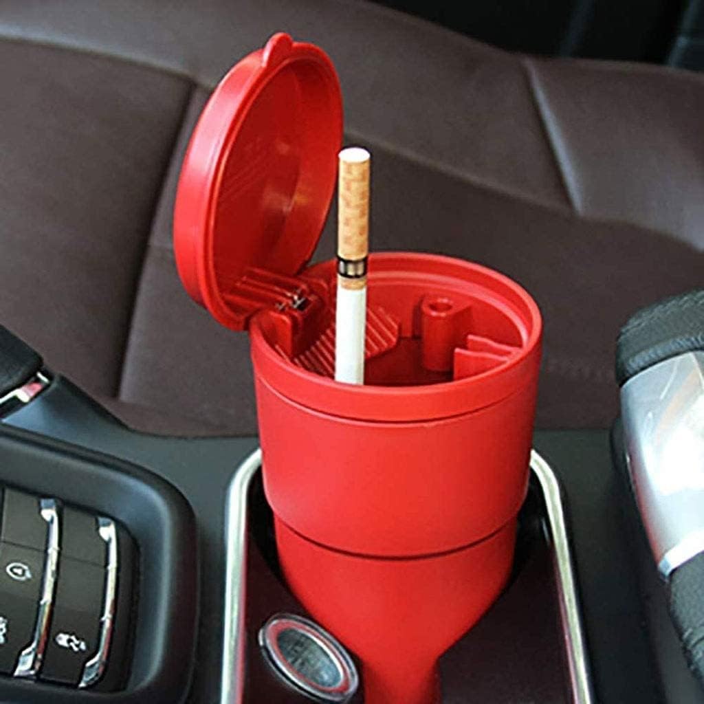 Car Ashtray ，Portable Smokeless Stand Cylinder Cup Holder Like Trash Can for Car for Car, Home, Office and Travel (Color : A)