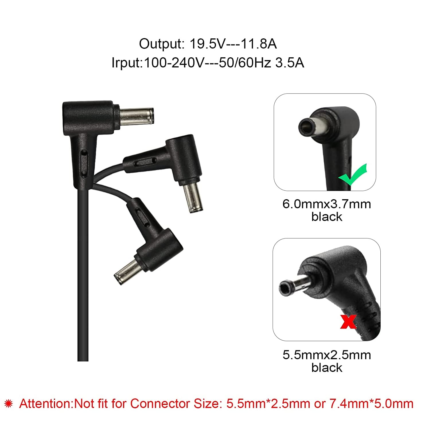 Replacement New ROG 230W 180W AD230-01E Adapter, Rog Strix G531GT G531GW G531GV G531GU G531GD G731GU G731GW G731GV G731GT Hero Scar III 15 17 ROG Zephyrus Gaming Laptop Power Supply