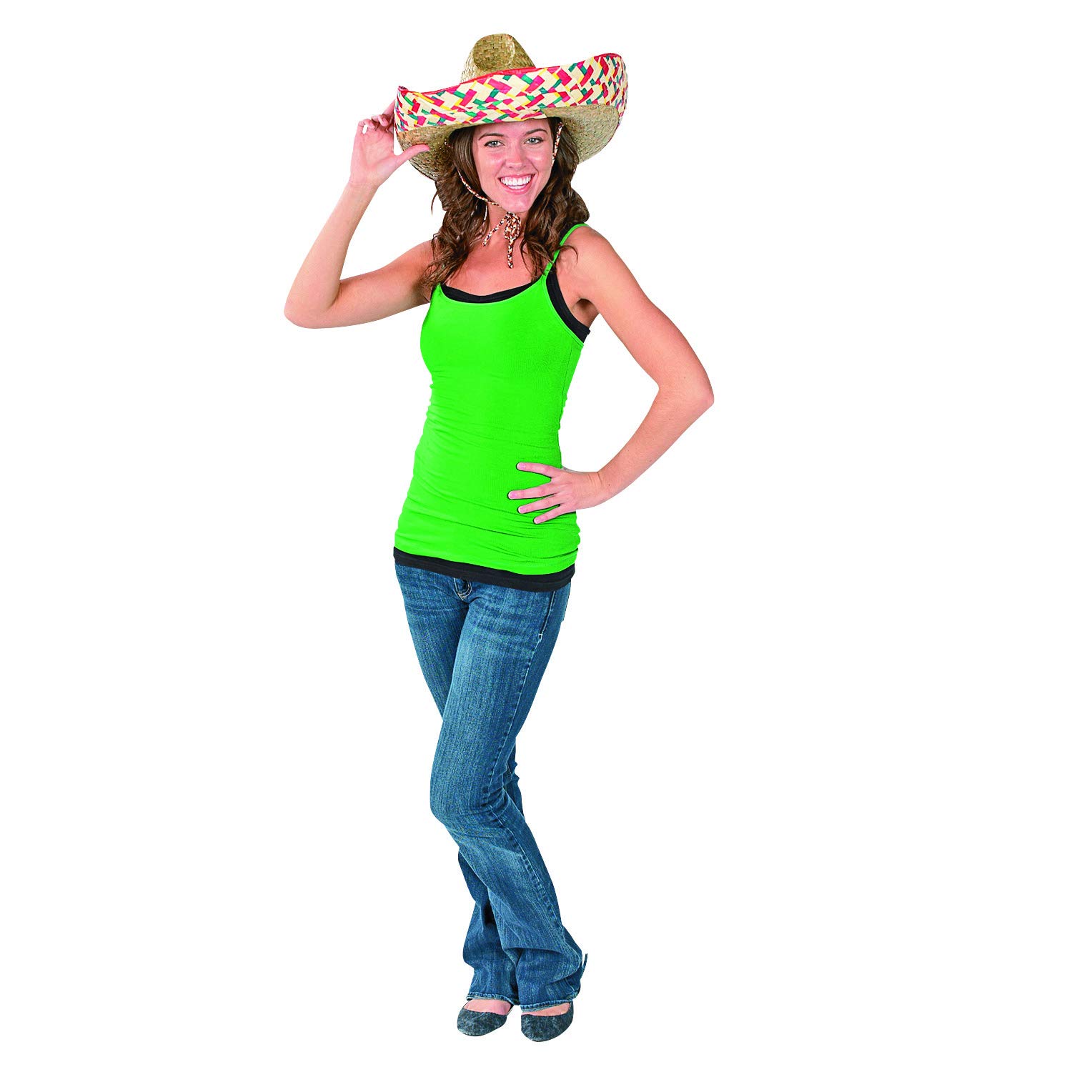 Fun Express 12 Adult’s Embroidered Sombreros - Great for Cinco De Mayo, Fiesta and Themed Birthdays and Parties Brown