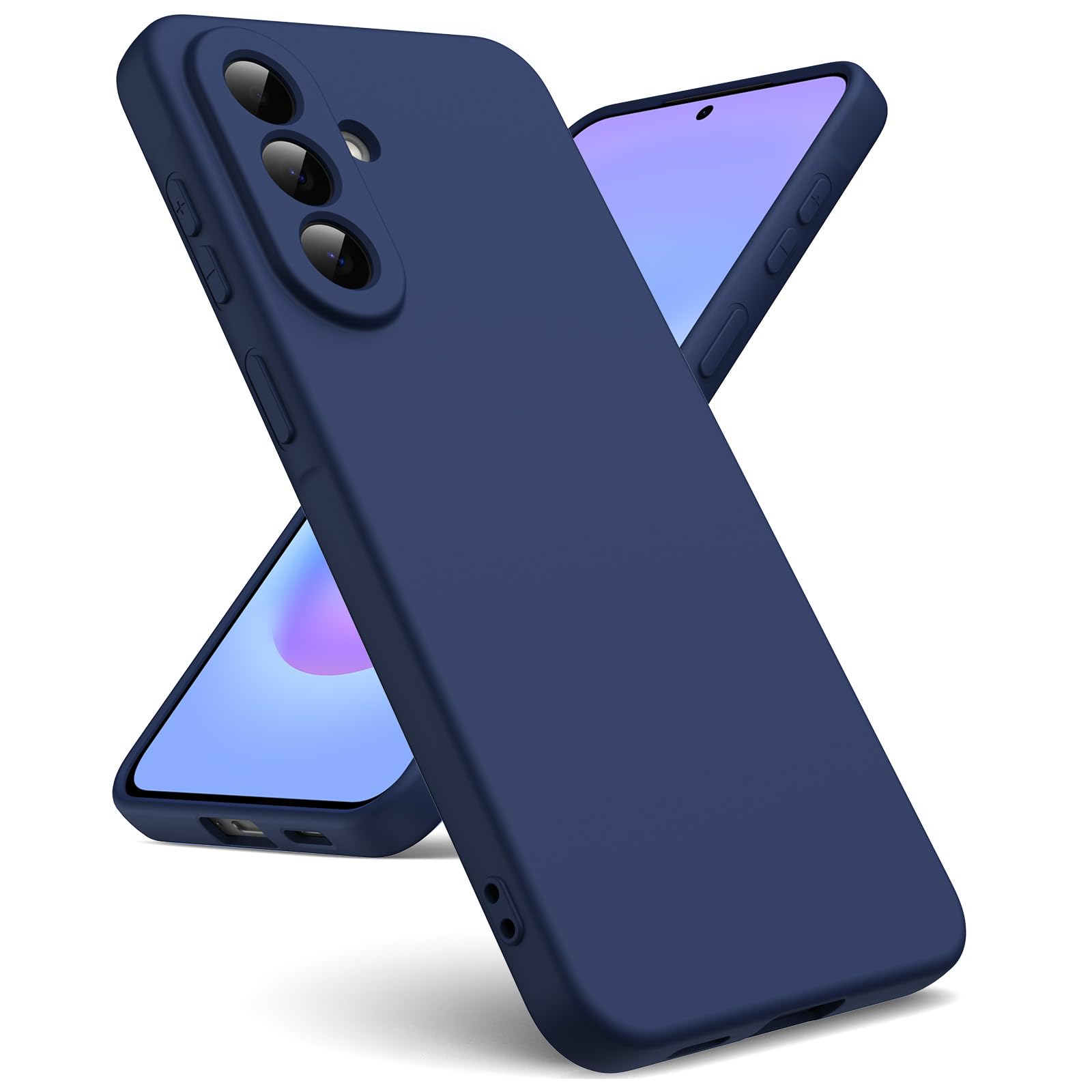 Oududianzi - Hülle für Samsung Galaxy A17 4G/5G, Silikon Liquid Flüssigsilikonhülle, Kratzfestes Innenseite Mikrofaser, Weiches TPU Schutzhülle aus Gummi Stoßfeste Handyhülle - Lila