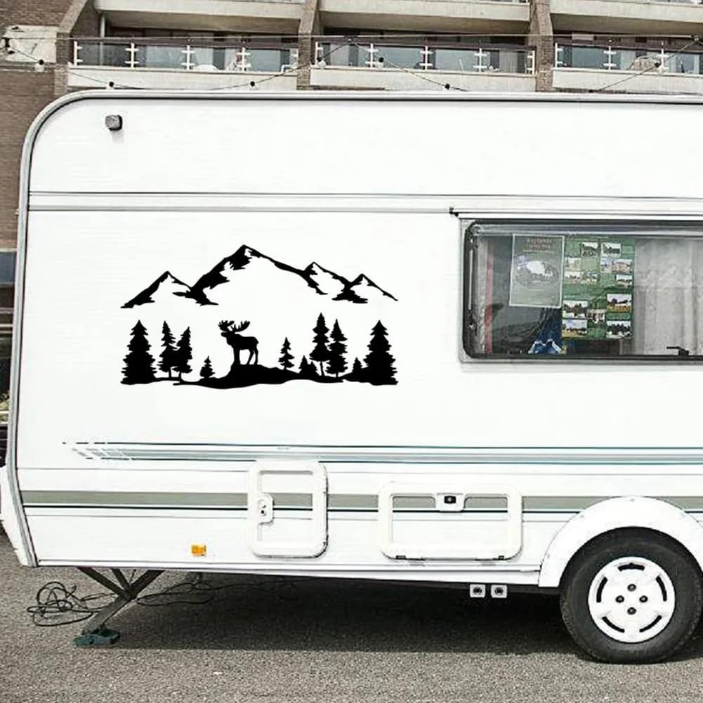 ステッカー マウンテン デカール SUV RV キャンピングカー オフロード エルク ツリー フォレスト マウンテン ビニール アー