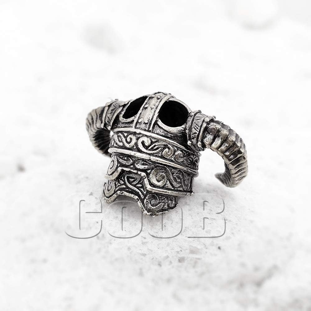 CooB EDC Paracord Bead, Knife Lanyard Bead, Pendant DragonBorn Helmet. Metal Hand-Made Paracord Beads for Custom Knives Lanyards 1Pcs/Lot