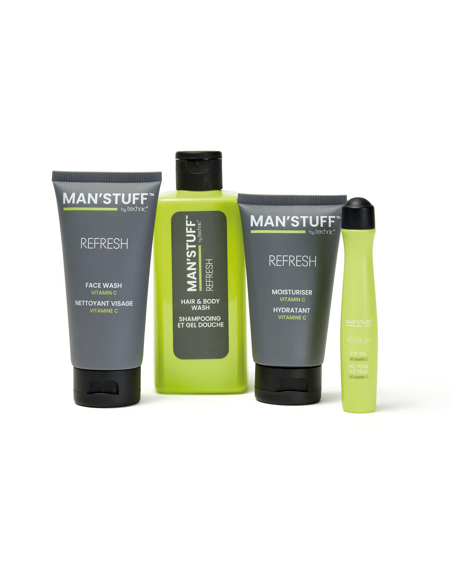 ManStuff Complete Refresh Kit Toiletry Gift Set, Vegan & Cruelty-Free Mens Grooming Kit, Face Wash, Moisturiser, Eye Roller - Image 3