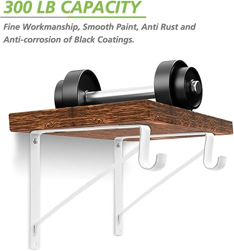 Miniatura 10 de Paquete de 4 soportes para barra de armario, estante resistente para armario y soportes de barra, soportes negros para barra de armario de 1-38